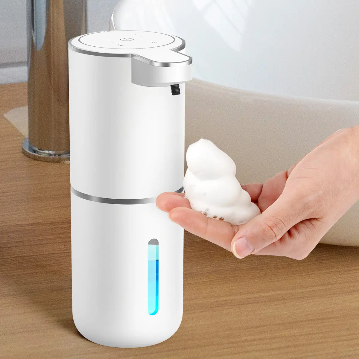 Upgrade Your Hygiene Routine with the 380Ml Touchless Automatic Soap Dispenser - Sleek Wall-Mounted Design, USB Rechargeable, Perfect for Kitchen and Bathroom