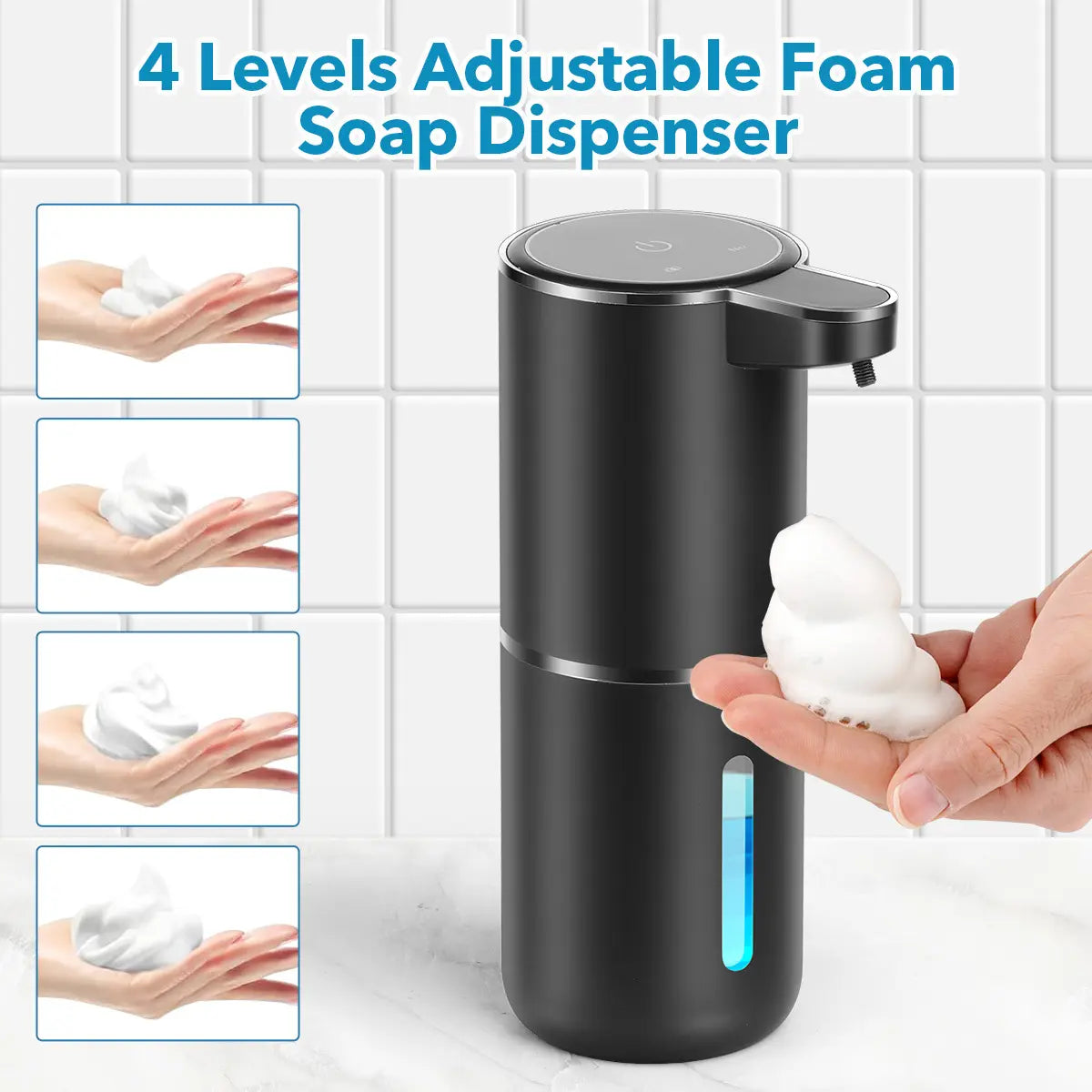 Upgrade Your Hygiene Routine with the 380Ml Touchless Automatic Soap Dispenser - Sleek Wall-Mounted Design, USB Rechargeable, Perfect for Kitchen and Bathroom